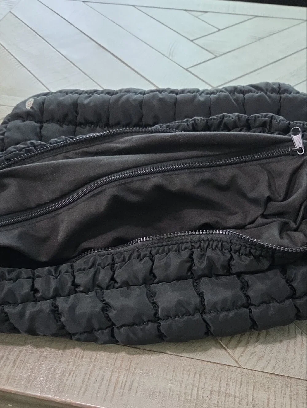 FP Movement by Free People Puffer Quilted Black Large Shoulder Bag Crossbody